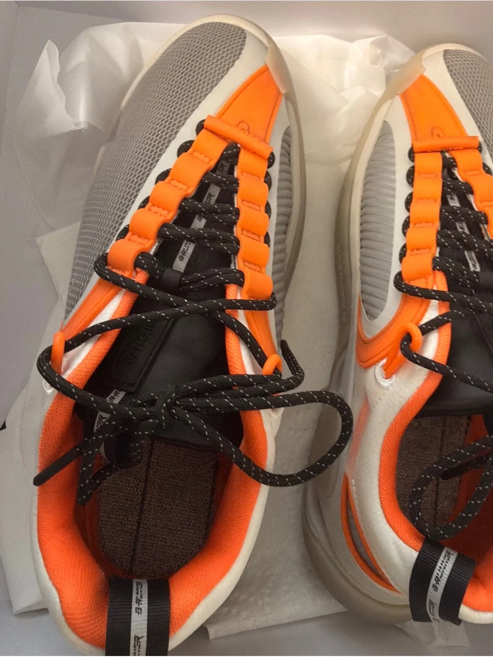 Balmain B-Runner Men’s White Orange Gray Sneakers and Box